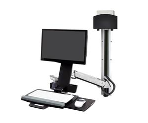 Ergotron 45-273-026 StyleView Sit-Stand Combo System with Small CPU Holder - Black