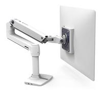 Ergotron - LX Premium Monitor Arm, Single Monitor Desk Mount - fits Flat Curved Ultrawide Computer Monitors up to 34 Inches, 3.2-11.3kg, VESA 75x75mm or 100x100mm - White (45-490-216)