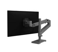 Ergotron - LX Pro Premium Monitor Arm, Single Monitor Desk Mount - fits Flat Curved Ultrawide Computer Monitors up to 34 Inches, 4 to 22 lbs, VESA 75x75mm or 100x100mm - Tall Pole, Dark Grey