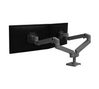 Ergotron - Upgraded LX Pro Premium Dual Monitor Arm, VESA Desk Mount - for 2 Monitors Up to 27 Inches, 4 to 20 lbs Each - Dark Grey