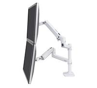Ergotron - LX Vertical Stacking Dual Monitor Arm, VESA Desk Mount - for 2 Monitors Up to 24 Inches, 3.2-9.1kg Each - White (45-492-216)