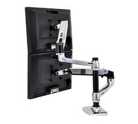 Ergotron - LX Vertical Stacking Dual Monitor Arm, VESA Desk Mount - for 2 Monitors Up to 24 Inches, 3.2-9.1kg Each - Polished Aluminum (45-248-026)