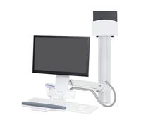 Ergotron StyleView Sit-Stand Combo System with Medium CPU Holder - White