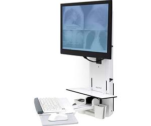 Ergotron StyleView Sit-Stand Vertical Lift, Patient Room - Wall mount for LCD display/keyboard/mouse/bar code scanner - white - screen size: 24"