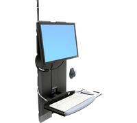 Ergotron StyleView Vertical Lift High Traffic Areas - Mounting kit (hole-mount pattern adapter, wrist rest, mouse pouch, panel vertical lift, VESA adapter, keyboard tray) for LCD display / keyboard / mouse - steel - black - screen size: 24" - on-wall moun