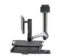 Ergotron SV Combo System with Worksurface & Pan, Small CPU Holder - Mounting kit (CPU holder, wrist rest, wall mount bracket, track mount bracket kit, slide-out mouse tray, monitor mount, barcode scanner and mouse holder, combo arm, work surface with keyb