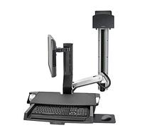 Ergotron SV Combo System with Worksurface & Pan, Small CPU Holder - Mounting kit (CPU holder, wrist rest, wall mount bracket, track mount bracket kit, slide-out mouse tray, monitor mount, barcode scanner and mouse holder, combo arm, work surface with keyb