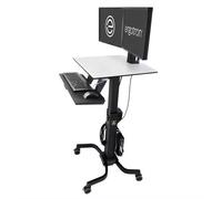Ergotron WorkFit-C Dual Sit-Stand. Product colour: Black Grey Recommended usage: Flat panel Type: Multimedia cart. Height adjustment: 63 cm. Package weight: 41.3 kg Package dimensions (WxDxH): 930 x 8