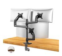 Ergounion 3 Monitor Desk Mount, Adjustable for 3 Monitors, Triple Monitor Stand for Screens up to 40 Inches within 25 lbs, Monitor Arm with C-Clamp and Sealing Base, Black