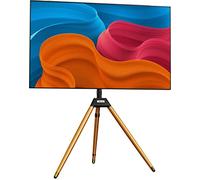 ErgoUnion Tripod TV Stand for 32 to 75 Inch Screens up to 77 lbs, Height Adjustable Easel TV Stand with Cable Ties, TV Floor Stand with Wood Legs, 180° Swivel Corner TV Stand for Home Office