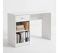 ERGOVEXA 1 Drawer 2 Shelf Dressing Table Modern Deep Design Home Office Desk in White ERGOVEXA White