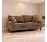 ERGOVEXA 196cm 3 Seater Sofa, 2 Pillows, Brown ERGOVEXA Brown