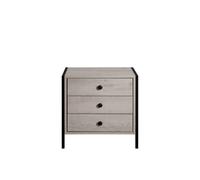 ERGOVEXA 3-Drawer Bedside Storage Unit Modern Light Oak Bedroom Table ERGOVEXA Multicolor