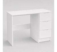 ERGOVEXA 3 Drawer Dressing Vanity Makeup Modern Design Table Home Office Desk in White ERGOVEXA White