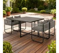 ERGOVEXA 4 Seater Rattan Cube Garden Furniture Set, Grey ERGOVEXA Grey