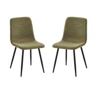 ERGOVEXA Light Green Pack of 2 Dining Chairs Sand Blasted Metal ERGOVEXA Green