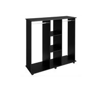 ERGOVEXA Open Wardrobe Double Mobile Storage Shelves Organizer with 6, Black ERGOVEXA Black