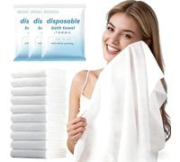 ERHAOG Disposable Bath Towels, 10 Pcs Large Travel Towel 140 * 70 cm, Compressed Portable Washcloths for Beach, Shower, Hiking, Swim, Hotel, Camping - Travel Essentials