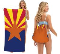 ERhoug Arizona Flag Print 2 In 1 Beach Towel Bag, Packable Backpack For Camping, Travel, And Vacation, Quick Dry Convertible Microfiber Mat