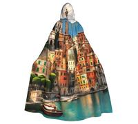 ERhoug Beautiful Italy Cloak Hooded Cape For Halloween Cosplay, Unisex Witch Robe, Adult Vampire Party Costume