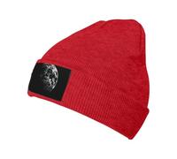 ERhoug Black Background Moon Beanie Knit Hat for Women and Men, Soft Slouchy Winter Warm Skull Cap with Cable Cuffed