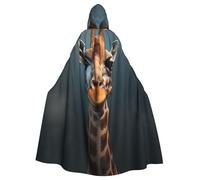 ERhoug Clever Giraffe Cloak Hooded Cape For Halloween Cosplay, Unisex Witch Robe, Adult Vampire Party Costume