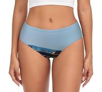 ERhoug Flying Airplane Print Women'S Underwear Briefs, Soft Breathable Stretch Ladies Panties, Full Coverage Comfortable, Plus Size Is Available. Black