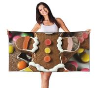 ERhoug Gingerbread Man Candy Quick Soft Beach Towel, 140Ã-70cm Absorbent Lightweight Towels, For Pool, Cabana And Travel