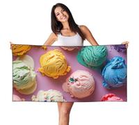 ERhoug Many Colored Ice Cream Quick Soft Beach Towel, 140Ã-70cm Absorbent Lightweight Towels, For Pool, Cabana And Travel