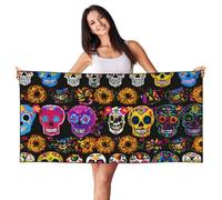 ERhoug Rose Skull Quick Soft Beach Towel, 140Ã-70cm Absorbent Lightweight Towels, For Pool, Cabana And Travel