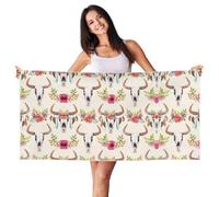 ERhoug Runner Bull Skull Quick Soft Beach Towel, 140Ã-70cm Absorbent Lightweight Towels, For Pool, Cabana And Travel