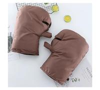 ERHTGUO 1 Pairs Motorcycle Scooter Winter Windproof Bicycle Thickened Warm Protect Rainproof Thick Grip Handlebar Guard Cover Glove(Coffee Handle Cover)