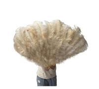 ERHTGUO 13Bones WHITE Feather Fan Stages Performance Carnival Show Accessory Unfold 100/130CM Long 60/75CM Width(47,100CM 2PCS)