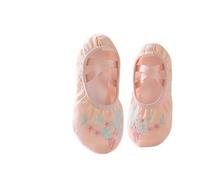 ERHTGUO Girls Ballet Embroidered Children Dance Slippers Split Shoes Pink Classical(Flesh-1,24)