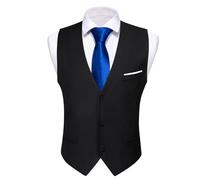 ERHTGUO Mens Suit Vest Slim Fit Men Sleeveless Vest Classic V-Neck Waistcoat Necktie Set Leisure Formal Party Wedding(Color 11,M)