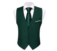 ERHTGUO Mens Suit Vest Slim Fit Men Sleeveless Vest Classic V-Neck Waistcoat Necktie Set Leisure Formal Party Wedding(Color 13,3XL)