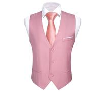 ERHTGUO Mens Suit Vest Slim Fit Men Sleeveless Vest Classic V-Neck Waistcoat Necktie Set Leisure Formal Party Wedding(Color 12,2XL)