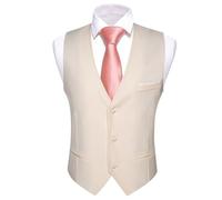 ERHTGUO Mens Suit Vest Slim Fit Men Sleeveless Vest Classic V-Neck Waistcoat Necktie Set Leisure Formal Party Wedding(Color 14,3XL)