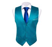 ERHTGUO Mens Suit Vest Slim Fit Men Sleeveless Vest Classic V-Neck Waistcoat Necktie Set Leisure Formal Party Wedding(Color 4,M)