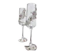 ERHTGUO Personalized Champagne Glasses, Wedding Souvenirs, Handover, High Footed Gla(Style3-2PCS)