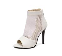 ERHTGUO Salsa Sexy Latin Party Bar Dance Show Sandals Ladies High Heel Ballroom Performances(White heel 10cm,40)