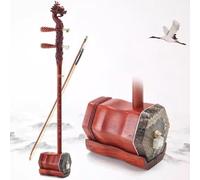 Erhu Instrument, Chinese 2-String Violin Fiddle Instrument Unique Dragon Head Shape Headstock with Free Accessories Suitable for Master-level Performance(Copper shaft)