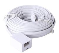 ERHUO 25m BT to BT Extension 4 wire Flat Home Telephone Phone Cable Lead Cable Extension Cable for BT UK Landline Phone Cord Home & Office Fax (25m)