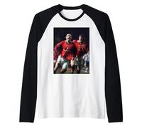 Eric Cantona David Beckham Goal Celebration Man Utd Football Raglan Baseball Tee