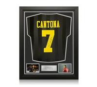 Eric Cantona Signed Manchester United 1994-96 Away Football Shirt. Framed