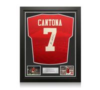 Eric Cantona Signed Manchester United 1994-96 Home Shirt. Standard Frame