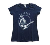 Eric Clapton Women's Vintage Photo Skinny Fit T-Shirt in Navy | Size: XS Eric Clapton Navy XS