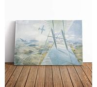 Eric Ravilious Hurricane in Flight 2 | Canvas Wall Art Print | Framed & Ready to Hang Picture | Modern Home Decor for Living Room, Bedroom, Kitchen or Office | 36x24 Inches