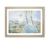 Eric Ravilious Hurricane in Flight 2 Classic Painting Framed Print | A4 Oak Framed Wall Art | Ready to Hang | Classic Historical Picture | Living Room Bedroom Lounge Office