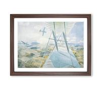Eric Ravilious Hurricane in Flight 2 Classic Painting Framed Wall Art Print, Ready to Hang Picture for Living Room Bedroom Home Office Décor, Walnut A3 (46 x 34 cm)